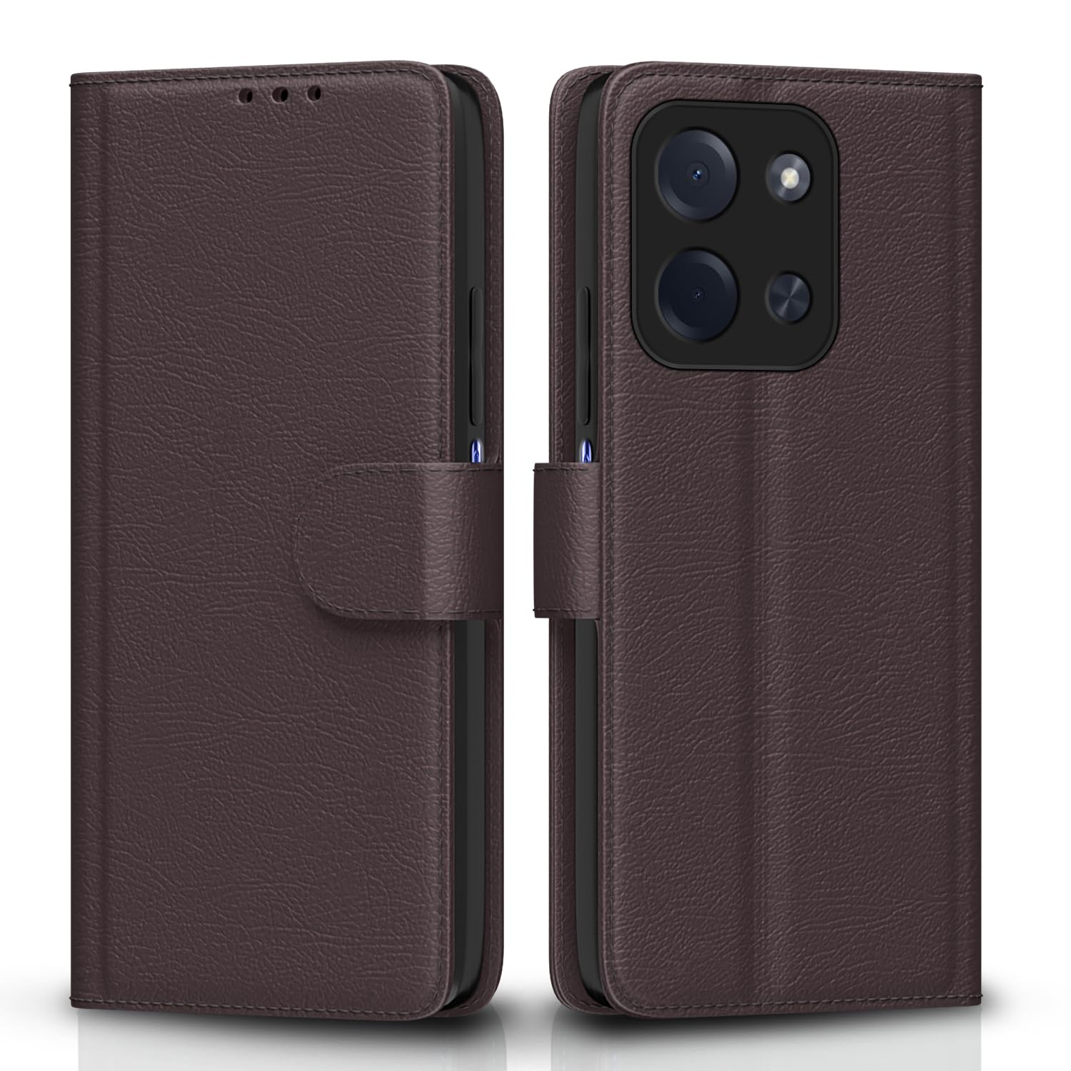 Poco C85 5G Wallet flip cover in coffee by Pikkme