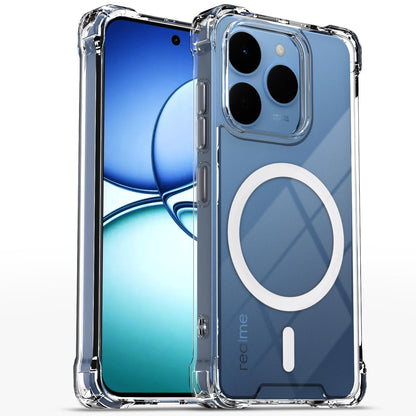 Realme 15T/Narzo 90 5G MagSafe mobile back cover in transparent mag-safe by Pikkme