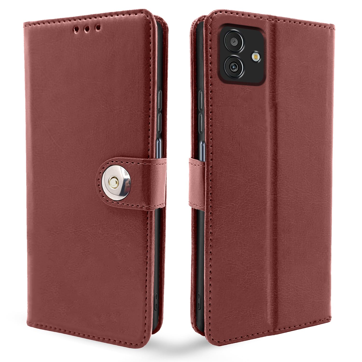 Brown Button mobile flip cover for Samsung M13 5G – Pikkme