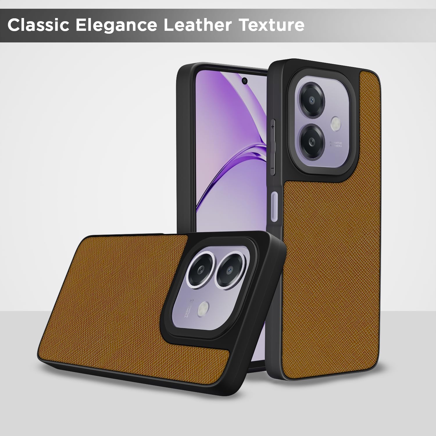Pikkme Oppo A3x 5G/A3x 4G Leatherback tan phone cover – photo 6