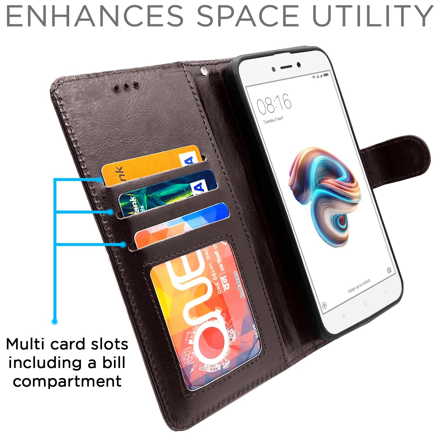 Coffee wallet flip cover for Redmi 5A – Pikkme – photo 5