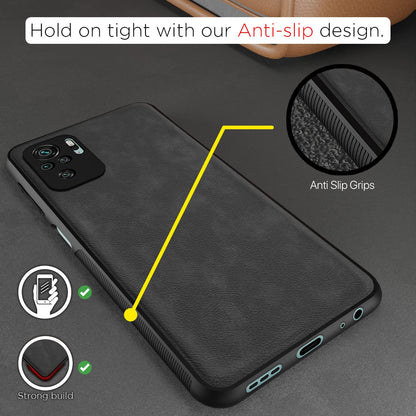 Grey Leather mobile back cover for Redmi Note 10/Note 10s – Pikkme – photo 2