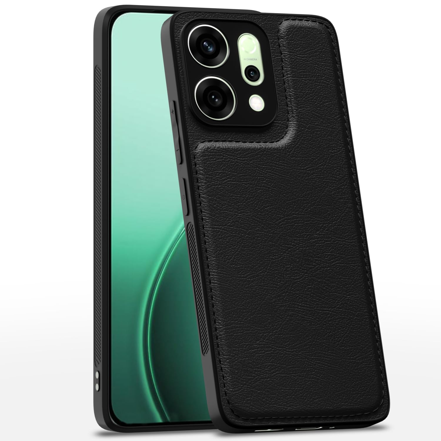 Oppo Reno 14 5G mobile back cover in black by Pikkme