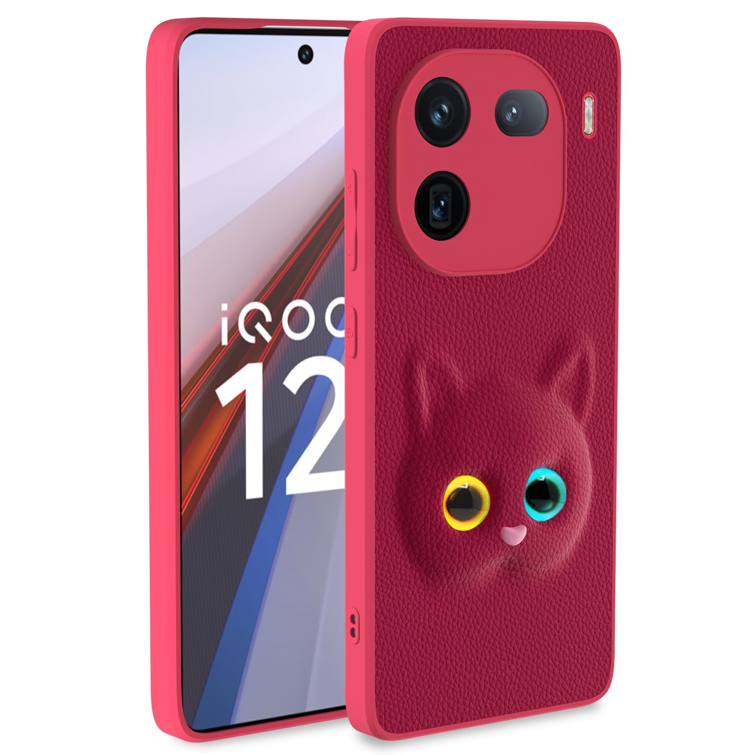 Pikkme iQOO 12 5G Kitty Back Cover (Pink)