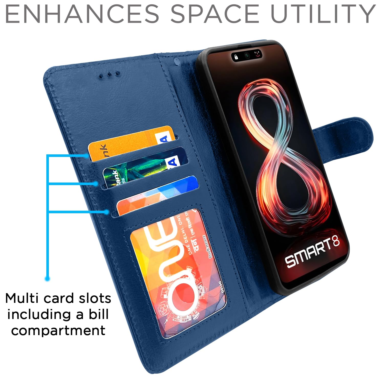 Blue flip case for Infinix Smart 8 – Pikkme – photo 5