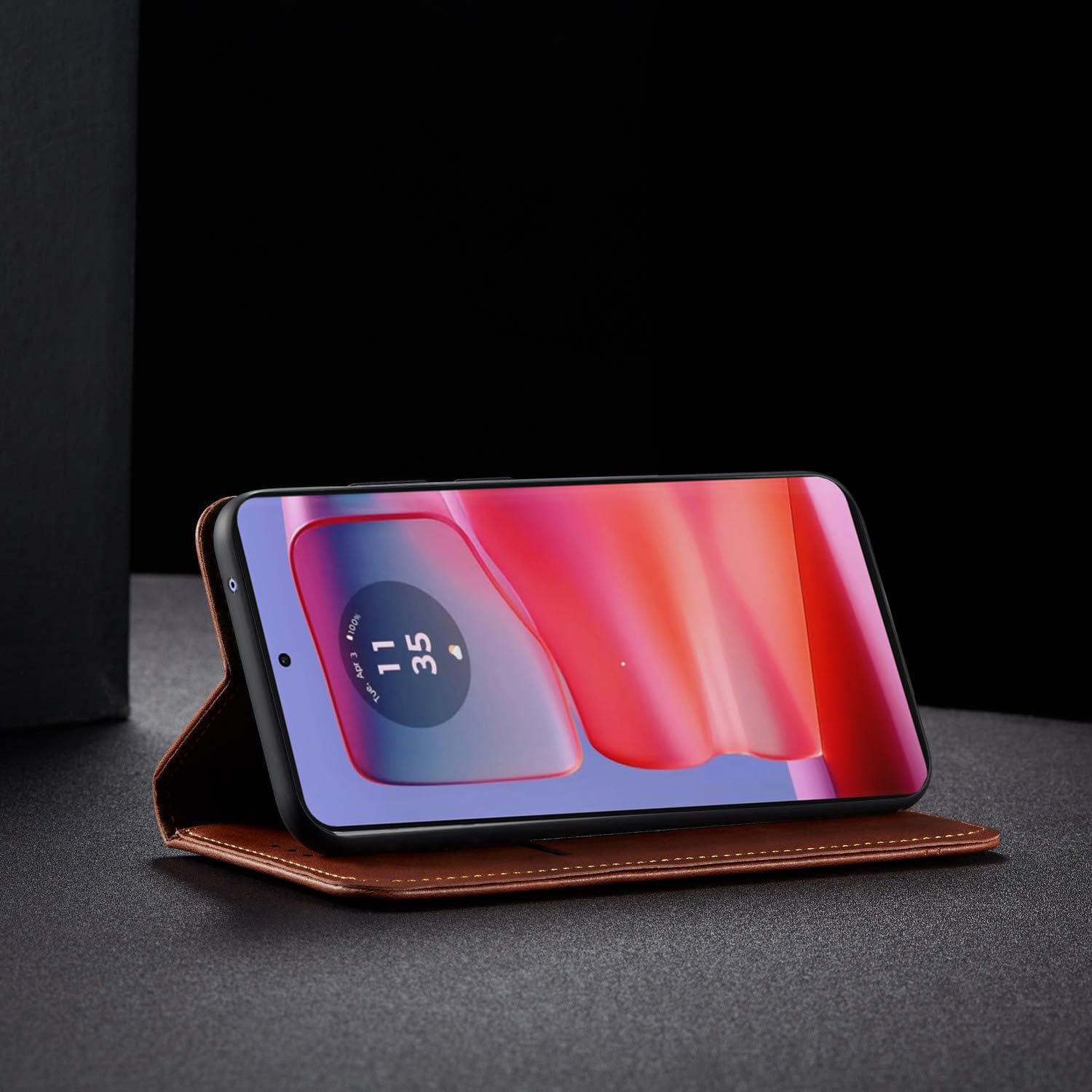 Moto Edge 50 Pro 5G flip case in brown by Pikkme – photo 5
