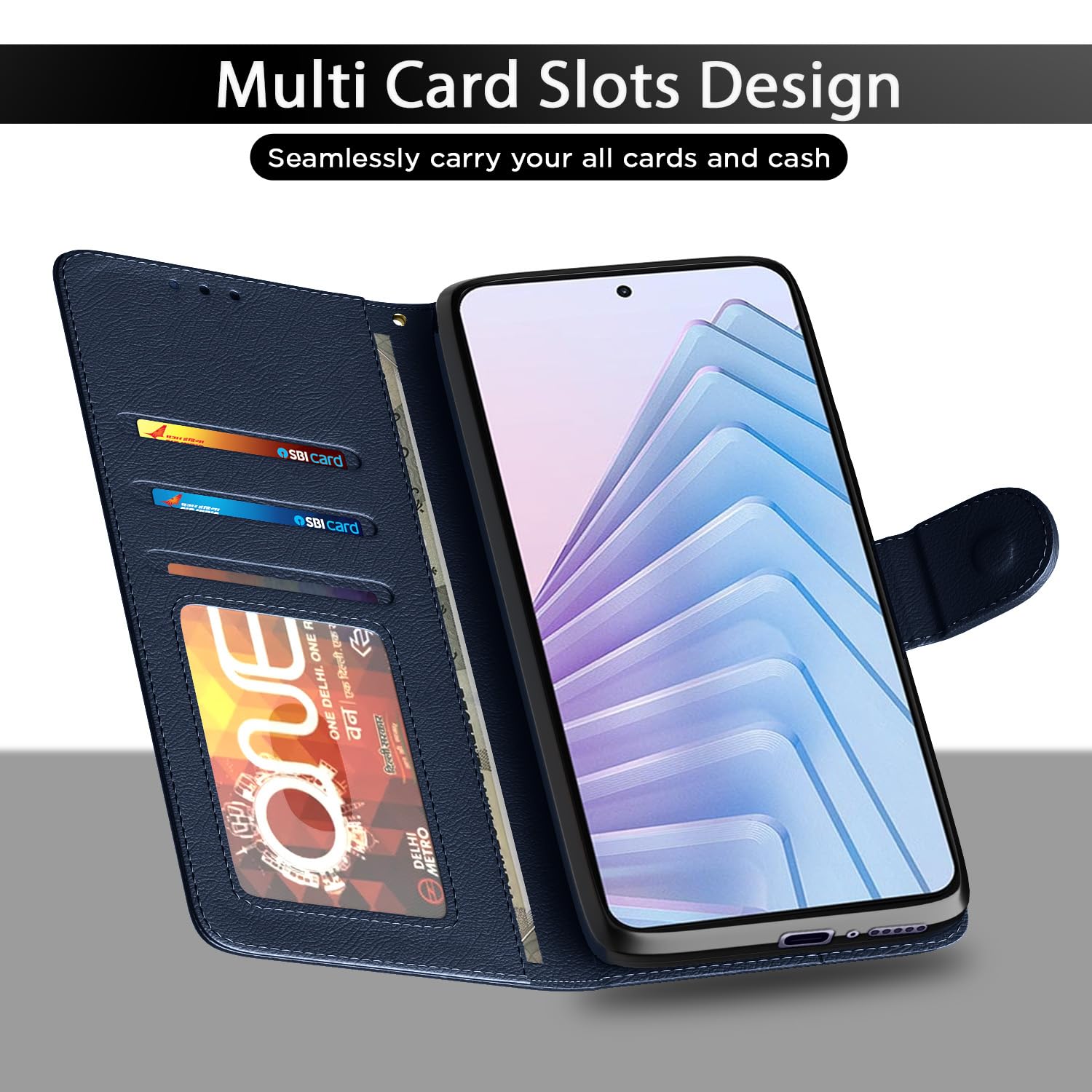 Blue flip cover for Redmi Note 14 5G – Pikkme – photo 5