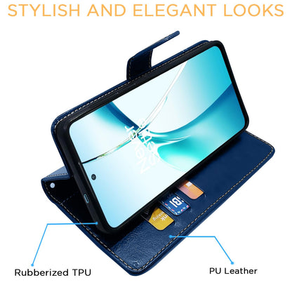 OnePlus Nord CE 4 Lite 5G wallet flip cover in blue & brown by Pikkme – photo 5