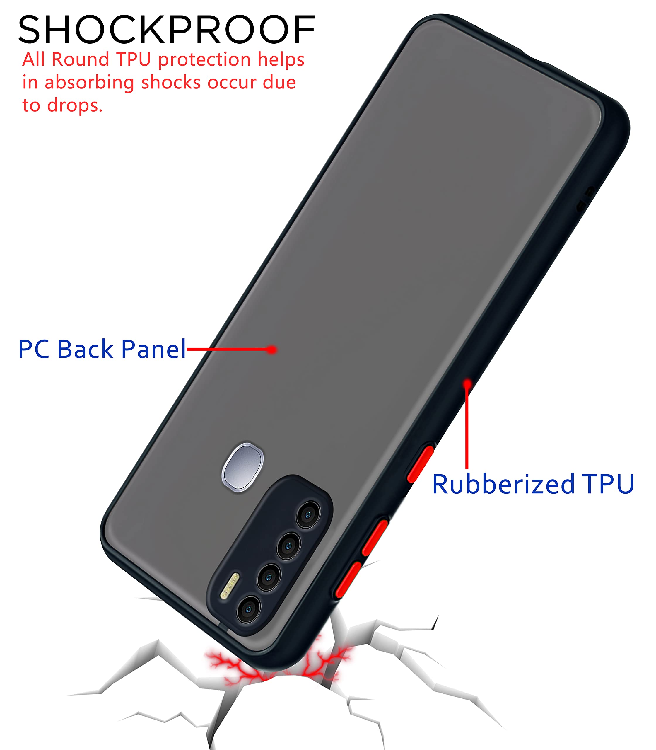 Pikkme black Hybrid mobile back cover for Infinix Hot 9/Hot 9 Pro – photo 4
