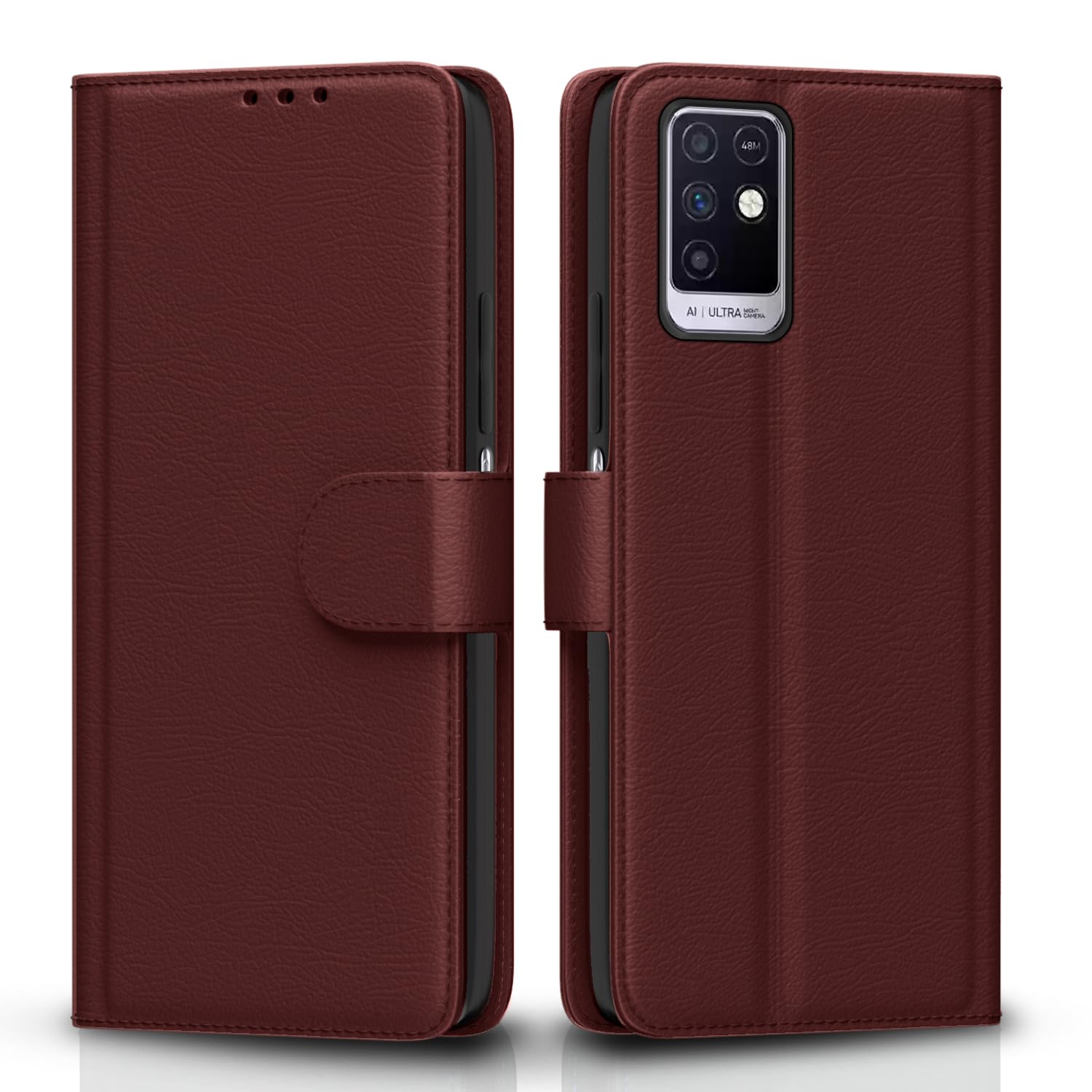 Pikkme Infinix Note 10 brown mobile flip cover