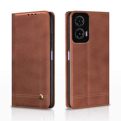 Pikkme brown Magnetic wallet flip cover for Moto G35 5G