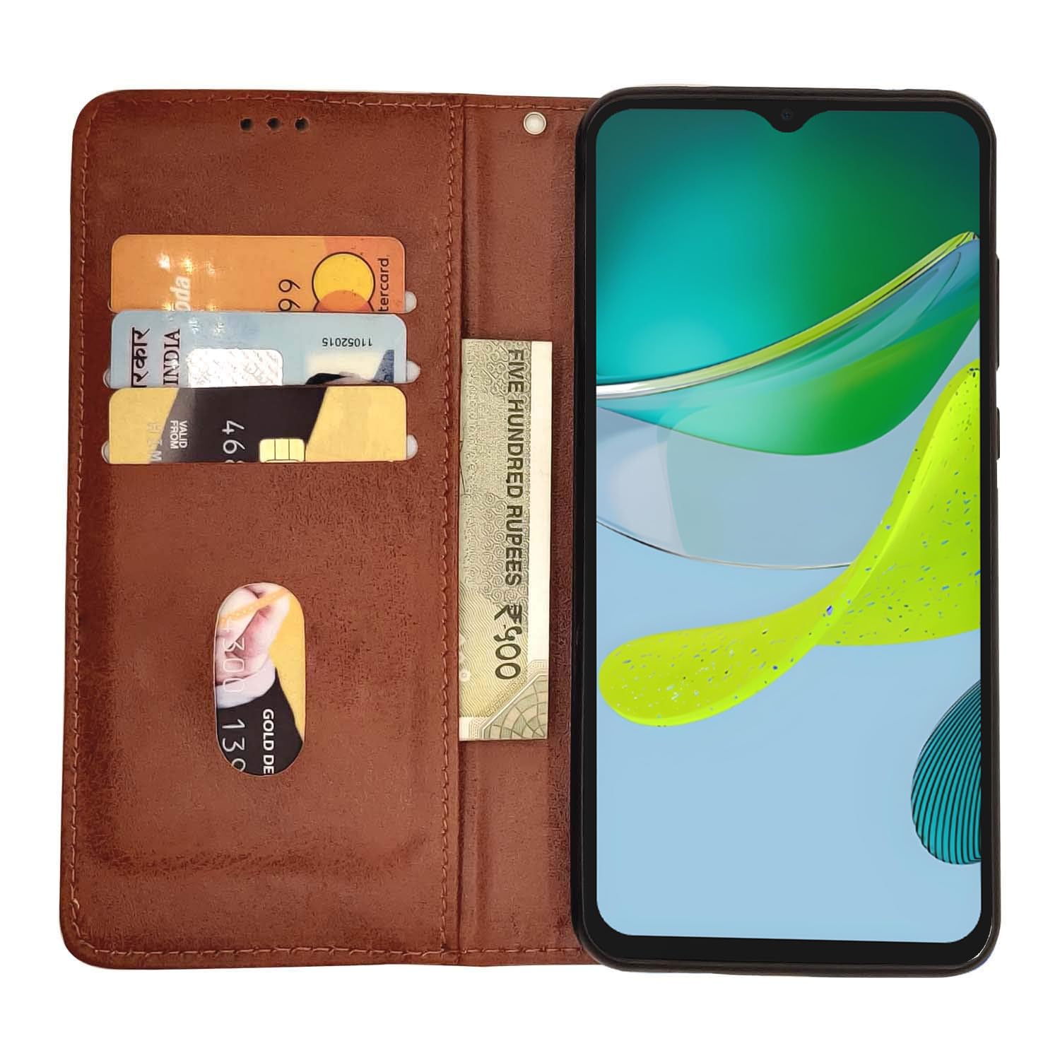 Brown Magnetic mobile flip cover for Moto E13 – Pikkme – photo 3