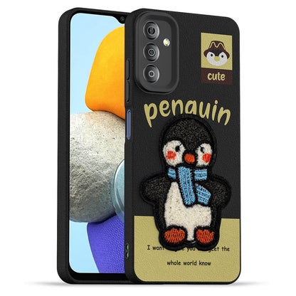 Samsung F23 5G Plush Patch mobile back cover in black by Pikkme