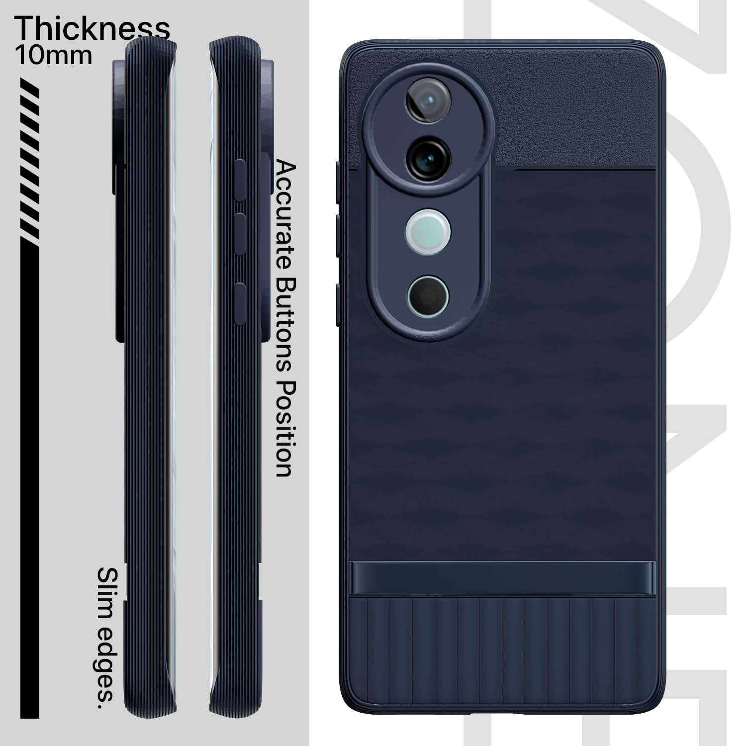 Pikkme Vivo V40 5G / V40 Pro 5G / T3 Ultra 5G Gencase Back Cover (Blue)