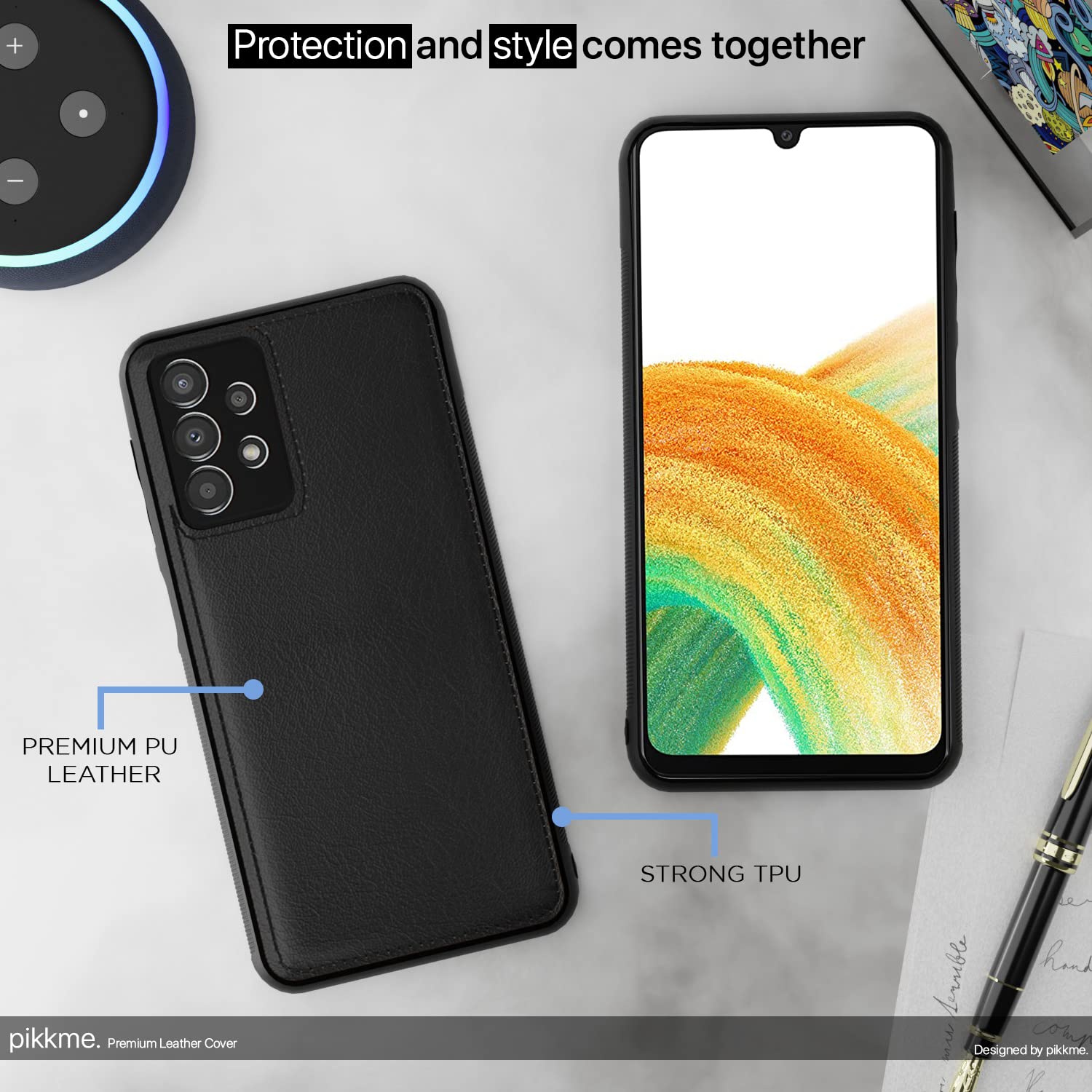Pikkme Samsung Galaxy A33 5G Leatherback Back Case | Black