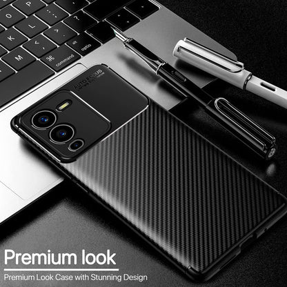 Pikkme black Carbon phone cover for Vivo V25 Pro 5G – photo 3
