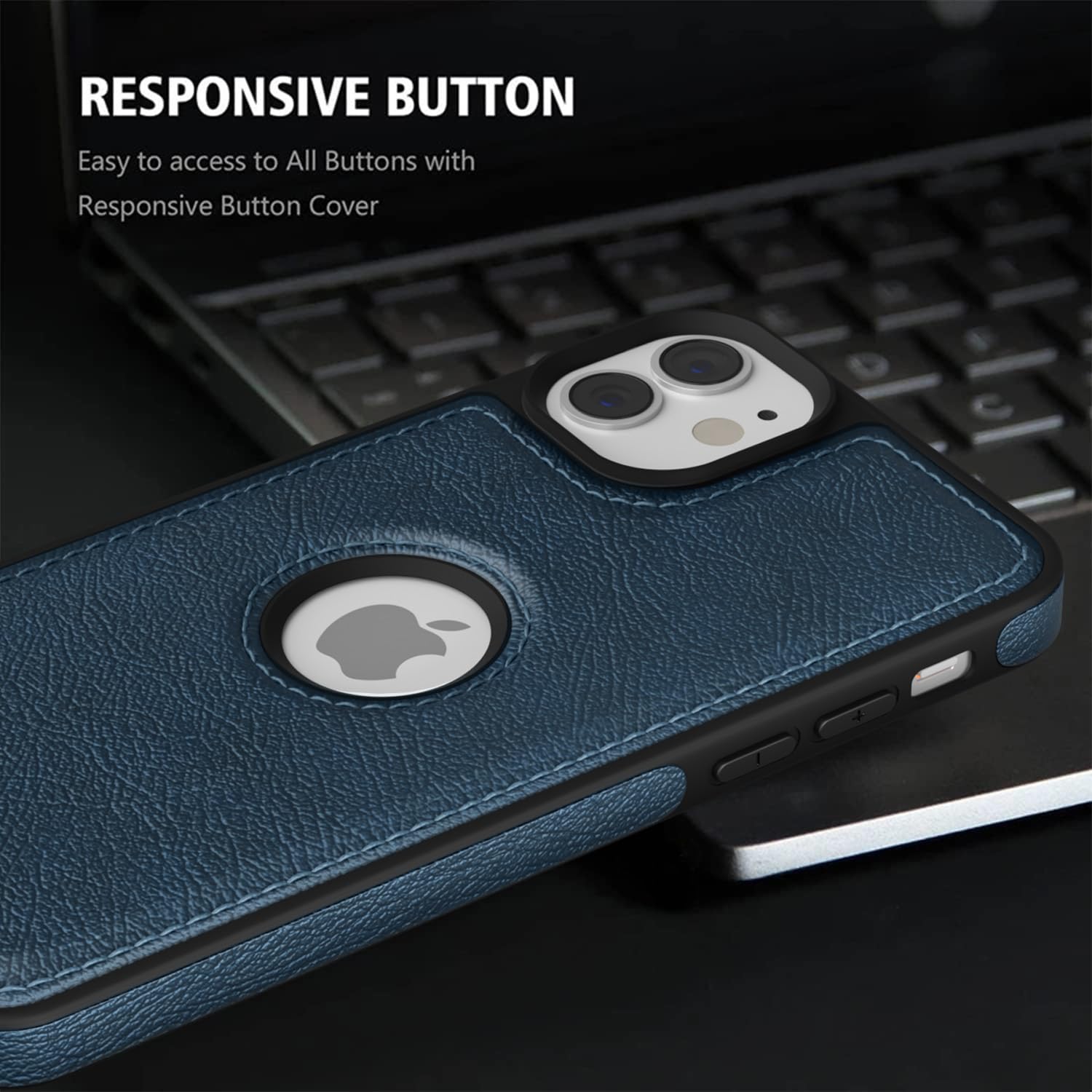 Pikkme iPhone 12/12 Pro Flexible Pu Leather Back Case (Blue)