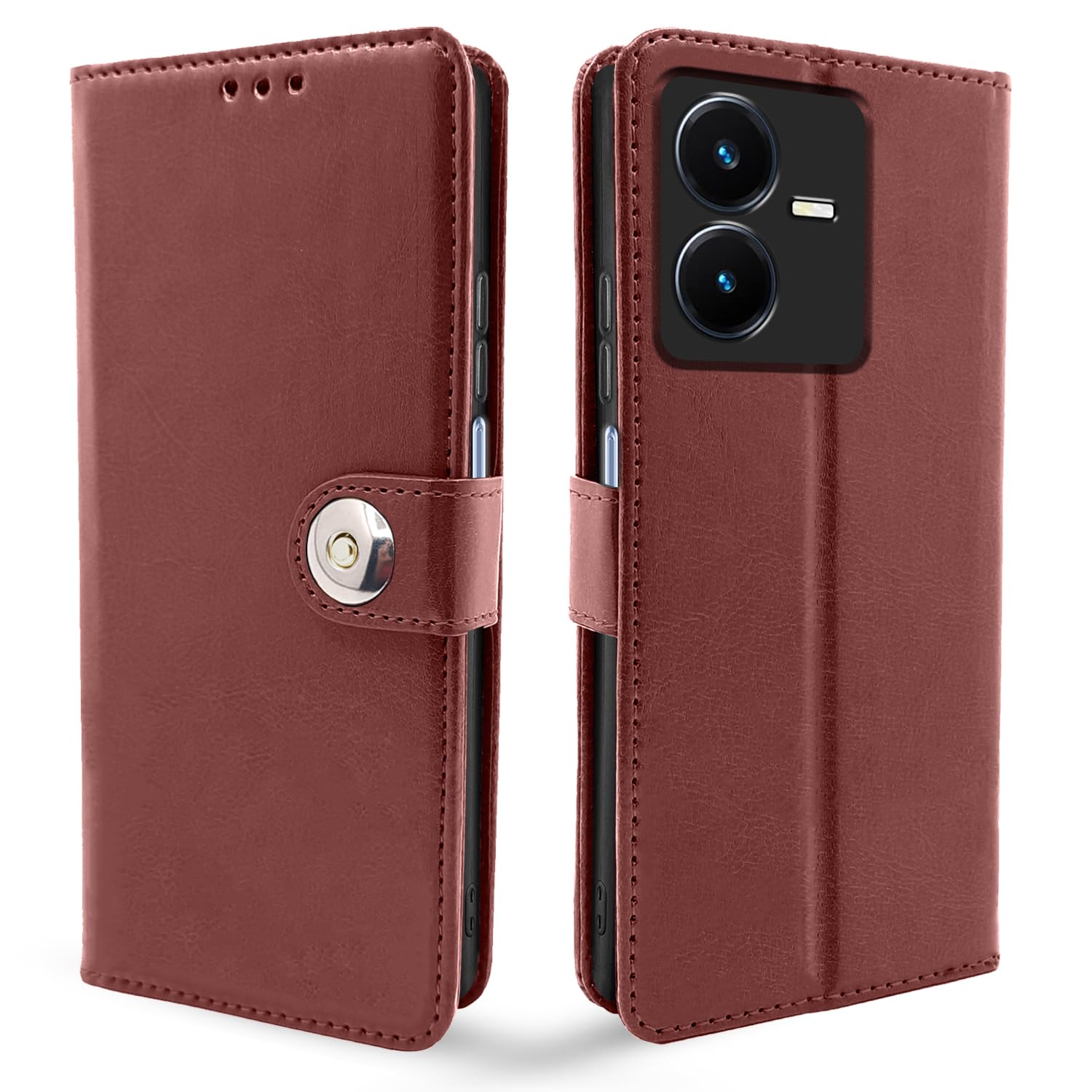Vivo Y22 flip cover in brown by Pikkme