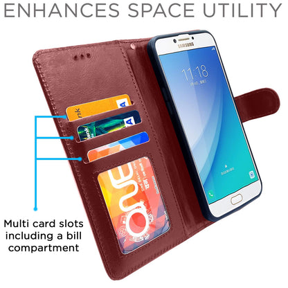 Brown mobile flip cover for Samsung C7 Pro – Pikkme – photo 3