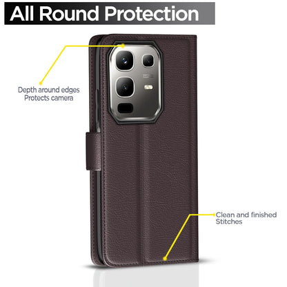 Pikkme Infinix Note 50x 5G Vintage Flip Cover (Coffee)