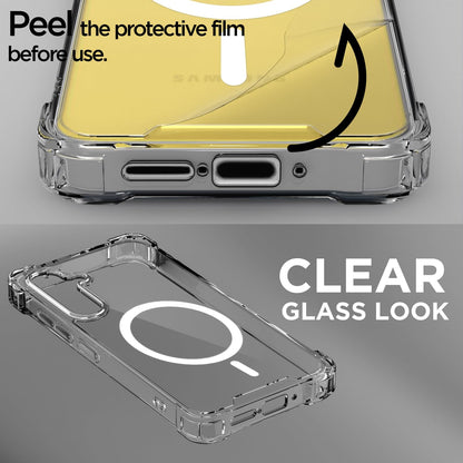 Transparent mag-safe MagSafe mobile back cover for Samsung S25 FE 5G – Pikkme – photo 3