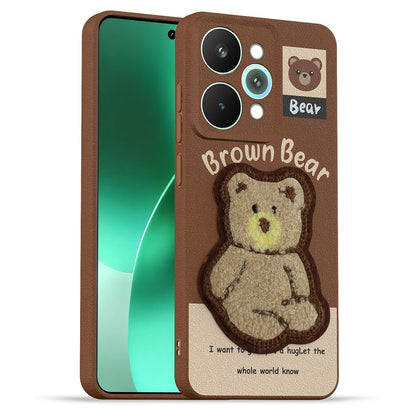 Pikkme Realme 15 Pro 5G Plush Patch brown mobile cover