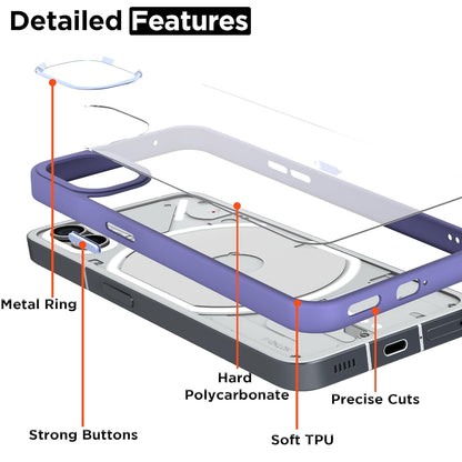 Pikkme Nothing Phone 1 Metal Chrome Ring Back Case (Purple)