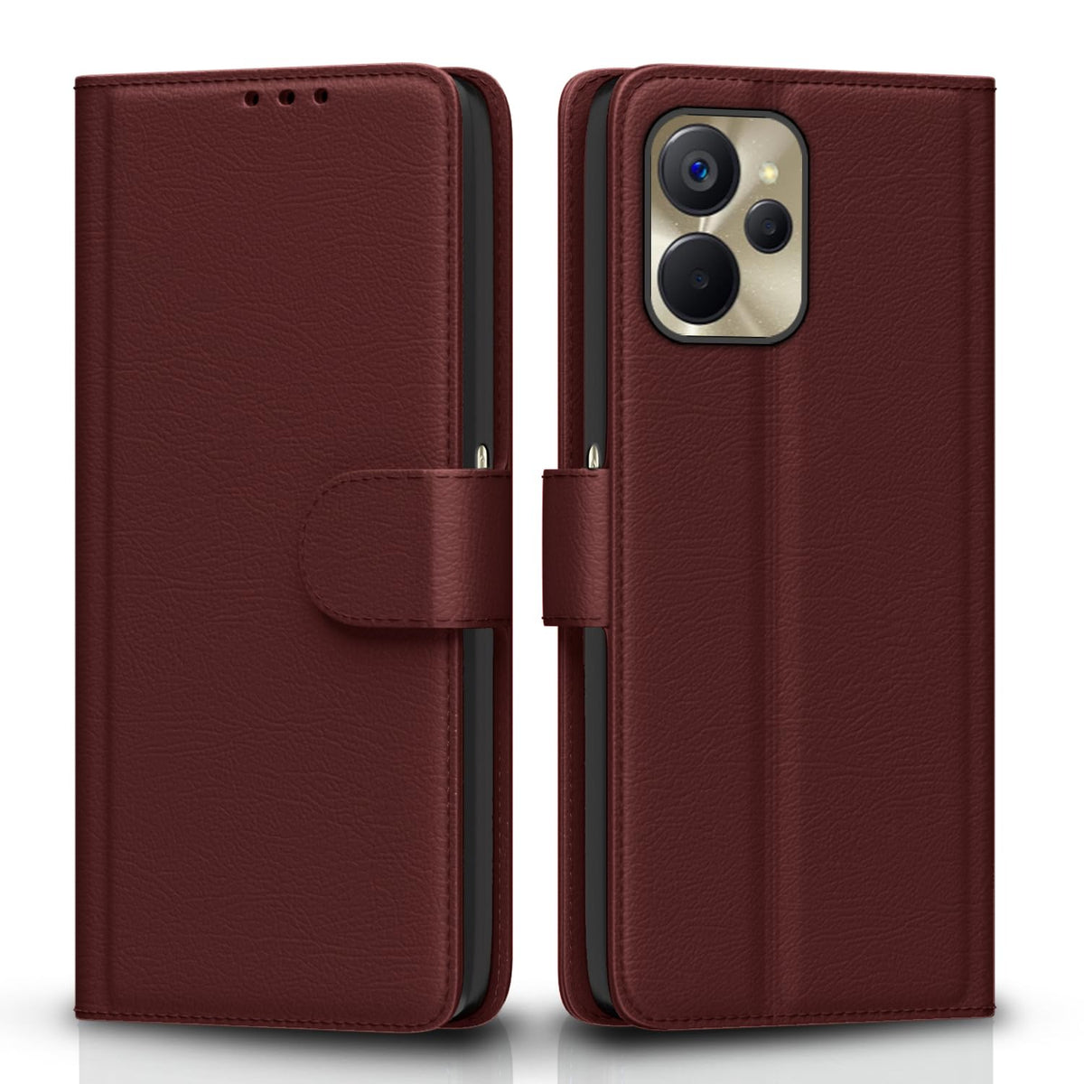 Realme 9i flip case in brown by Pikkme