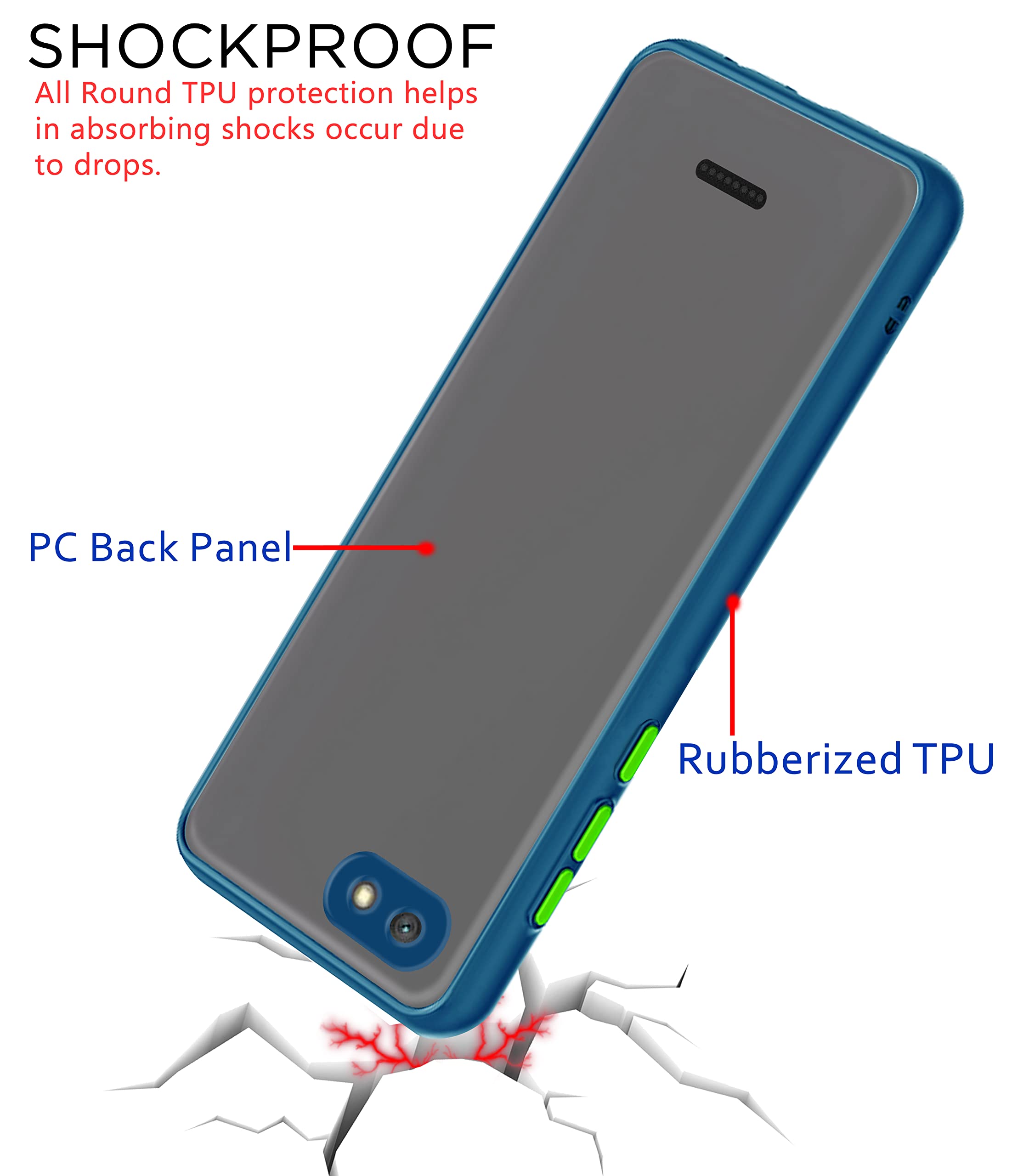 Blue Hybrid mobile back cover for Redmi 6A – Pikkme – photo 4