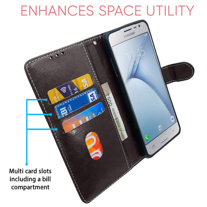 Coffee & brown Magnetic flip case for Samsung J2 (2016) – Pikkme – photo 3