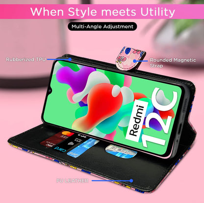 Pink flower flip cover for Redmi 12C/Poco C55 – Pikkme – photo 4