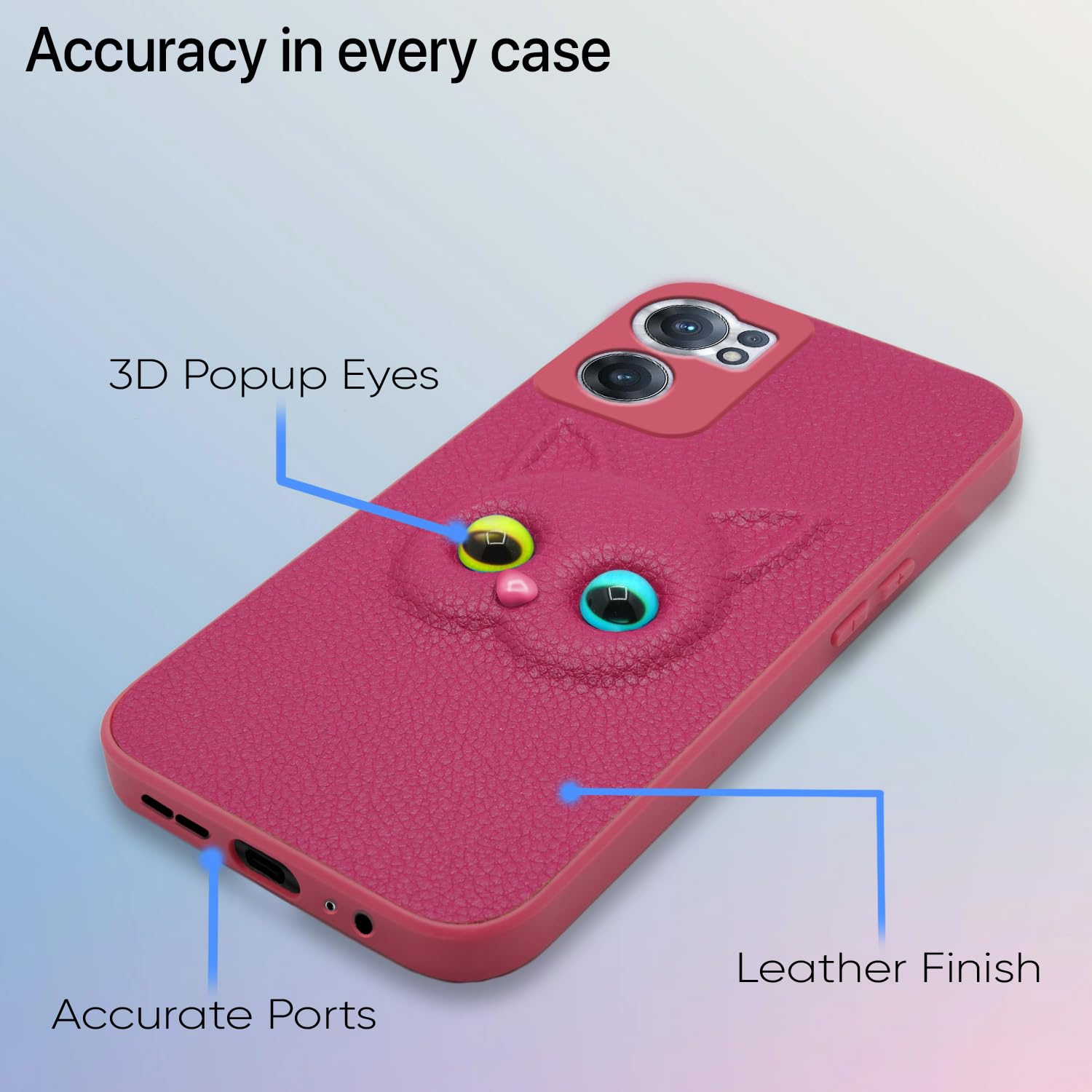 Pikkme Oneplus Nord Ce 2 5G Kitty Back Cover (Pink)