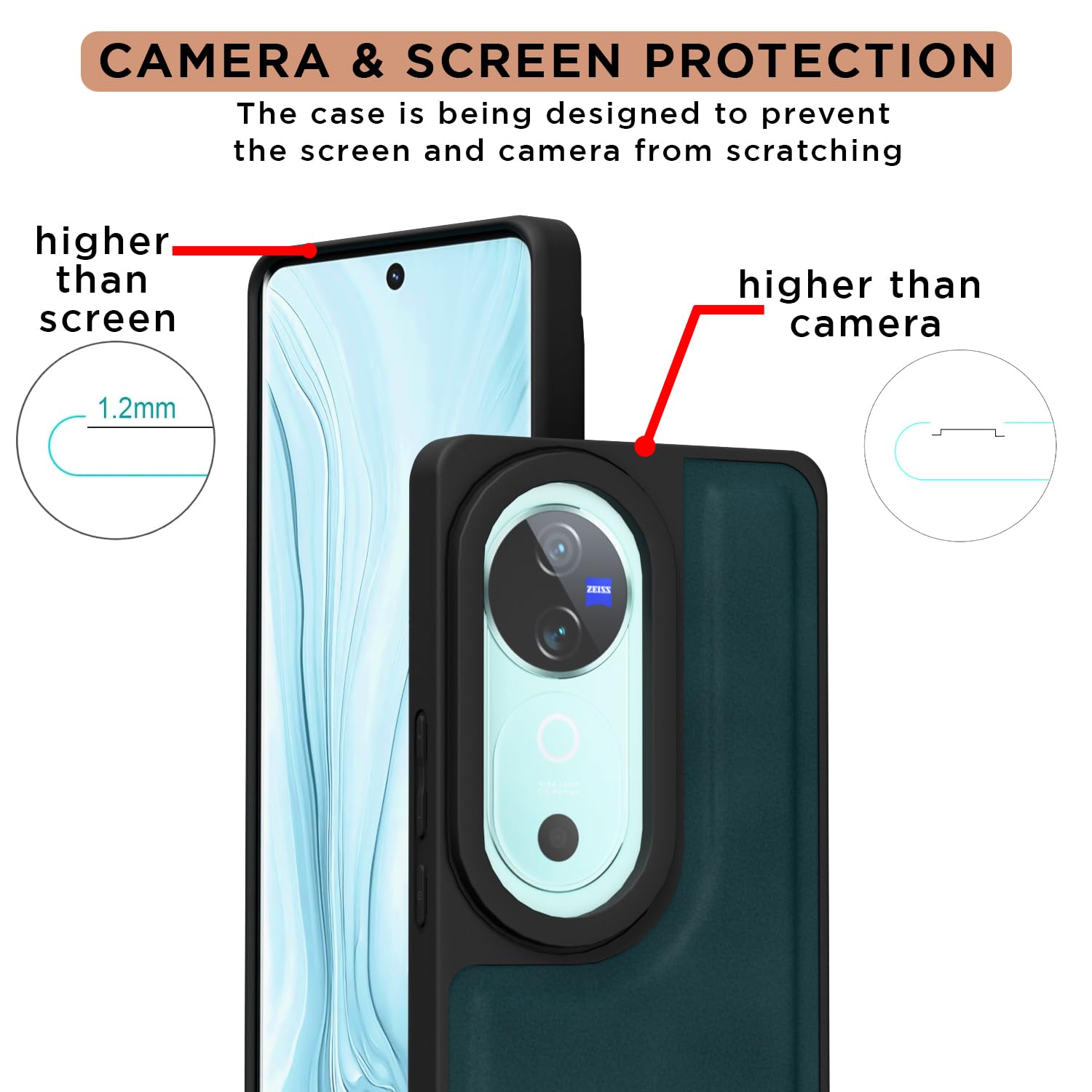 Vivo V40/V40 Pro/T3 Ultra 5G Leather mobile cover in green by Pikkme – photo 4