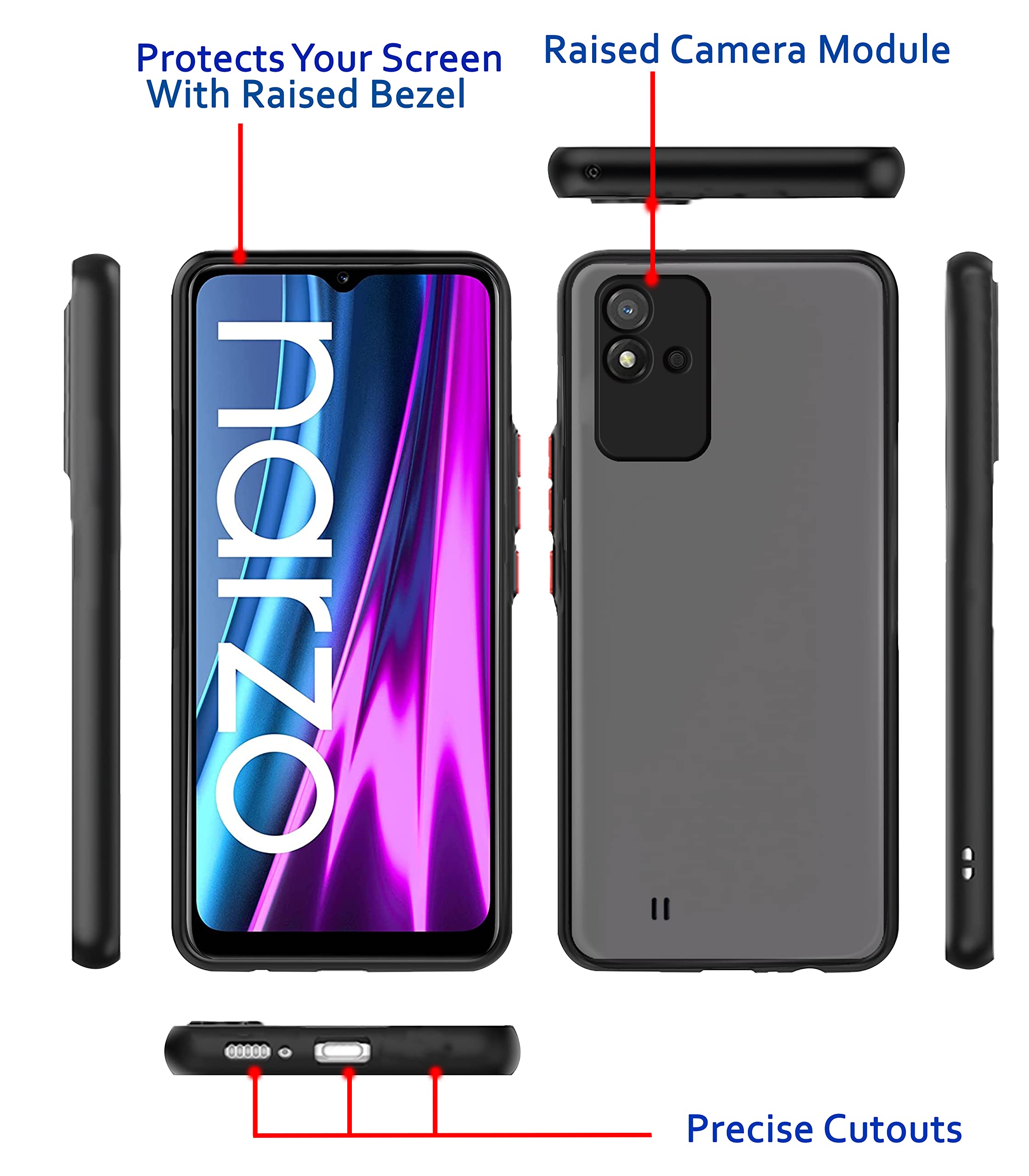 Pikkme black Hybrid back cover for Realme Narzo 50i – photo 3