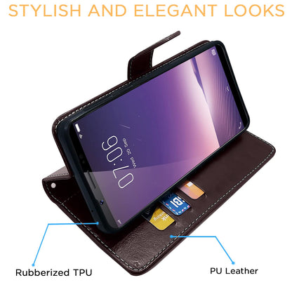Vivo V7 Plus/V7 wallet flip cover in coffee & brown by Pikkme – photo 5