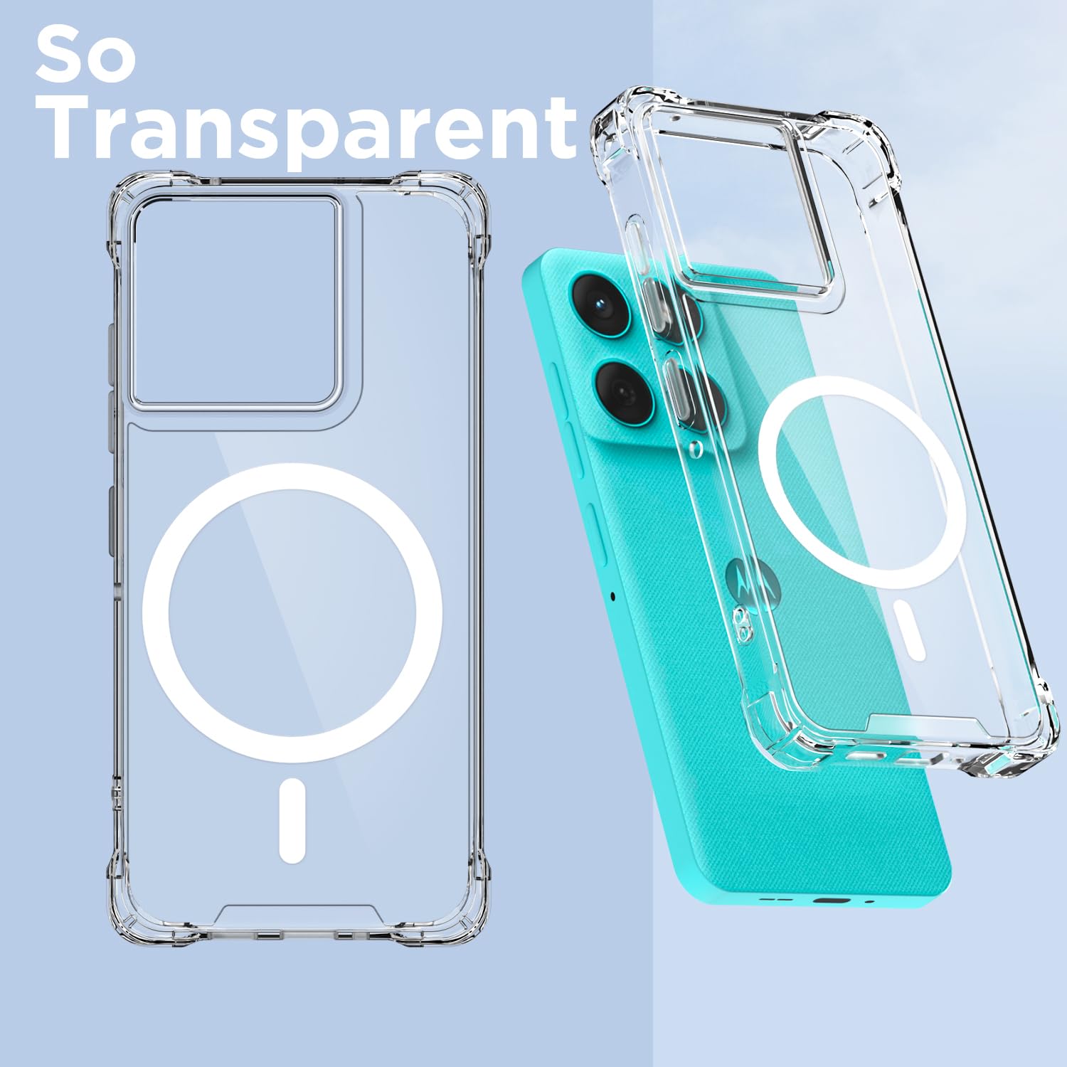 Transparent mag-safe MagSafe mobile cover for Moto Edge 60/Edge 60 Fusion 5G – Pikkme – photo 2