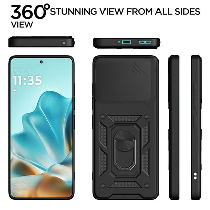 Pikkme Motorola Moto edge 60 fusion D10 Tough Armor Back Cover (Black)