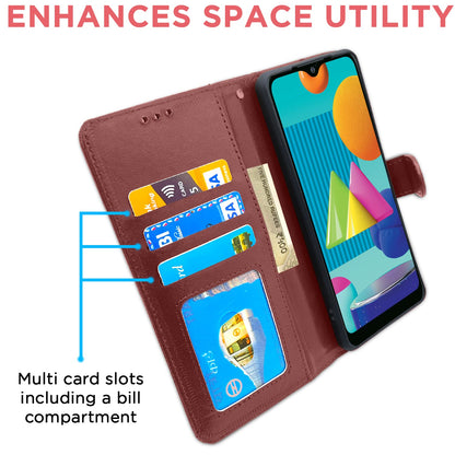 Pikkme Samsung Galaxy M01 Vintage Flip Cover (Brown)