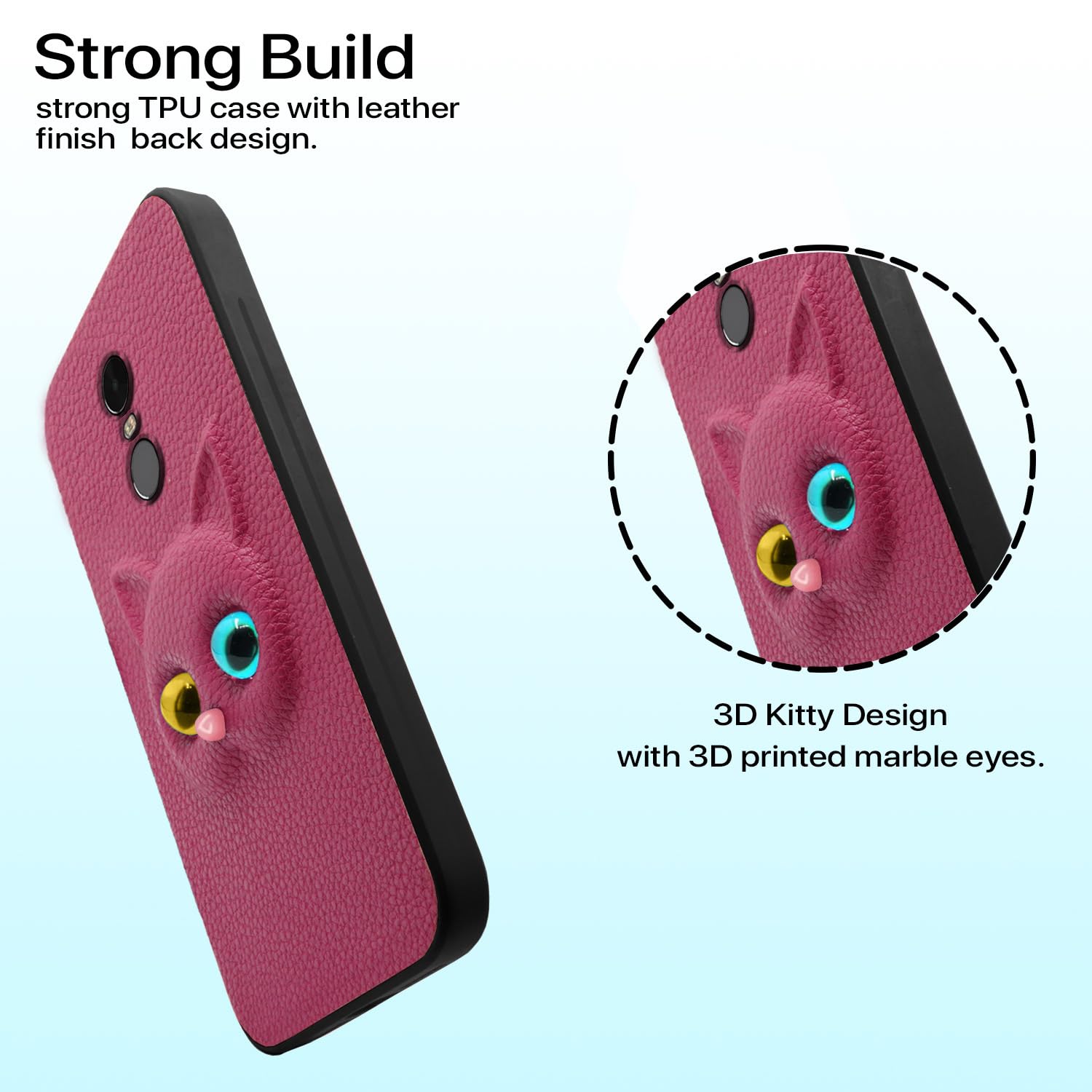 Redmi Note 5 Cat mobile back cover in pink by Pikkme – photo 3