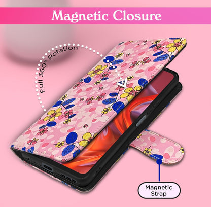 Pikkme Moto G05 Wallet pink flower flip case – photo 6