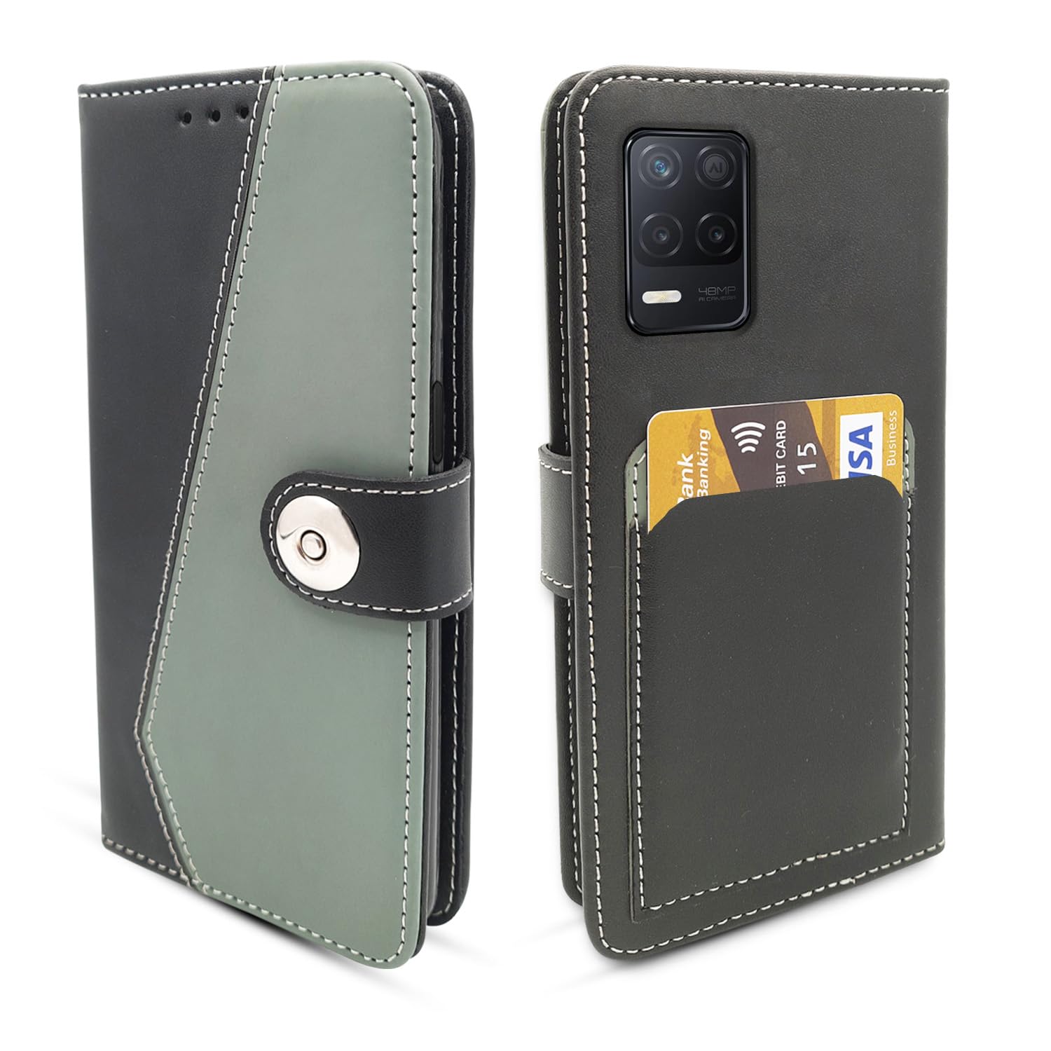 Pikkme Realme 8/8s/Narzo 30 5G Magnetic grey flip case