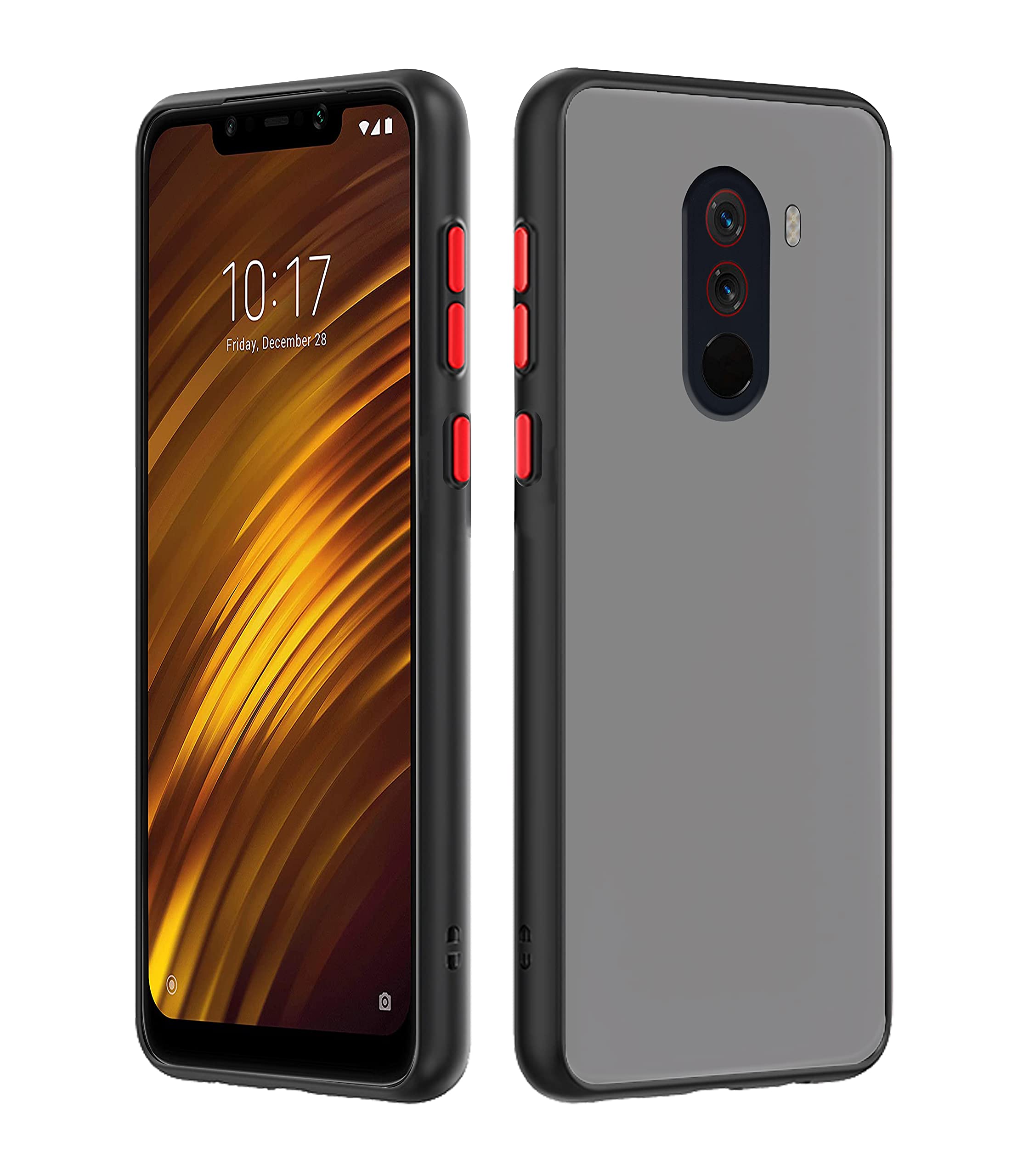 Pikkme tpu, black Hybrid back cover for Mi Poco F1