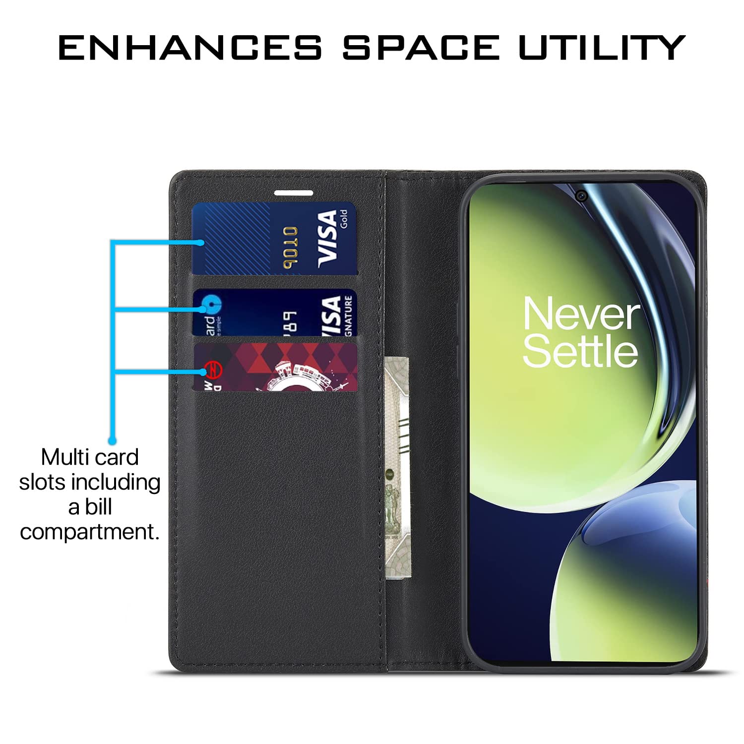 Pikkme black Wallet flip cover for OnePlus Nord CE 3 Lite 5G – photo 5