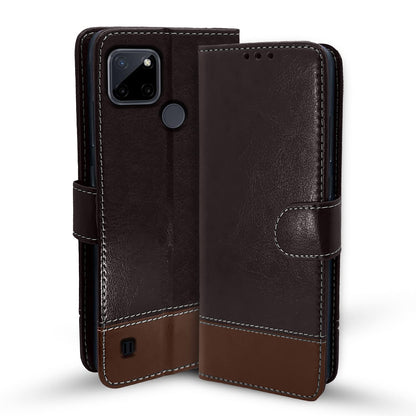 Coffee & brown wallet flip cover for Realme C21y – Pikkme