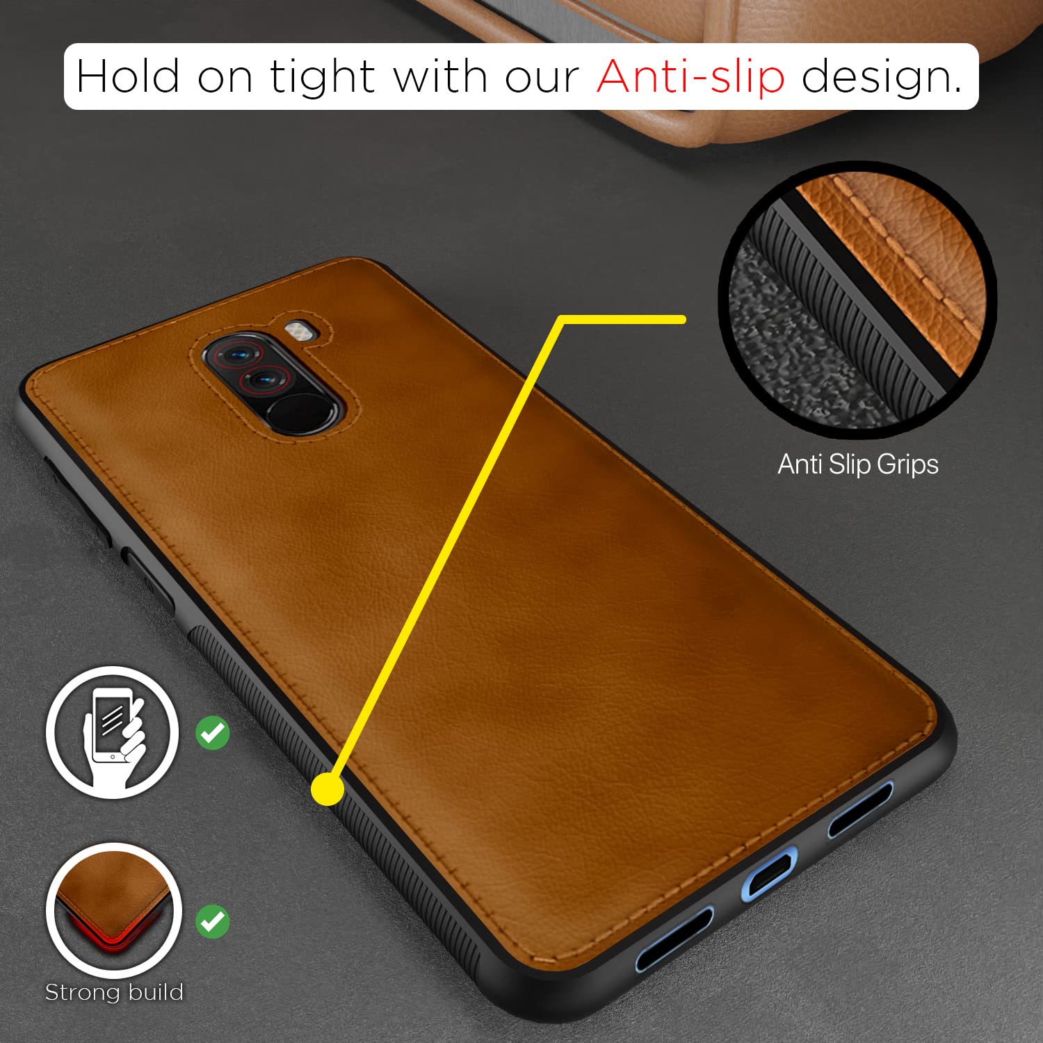 Poco F1 mobile cover in brown by Pikkme – photo 5