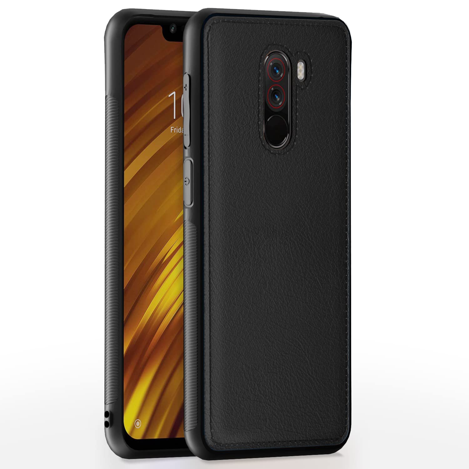 Black Leather back cover for Poco F1 – Pikkme