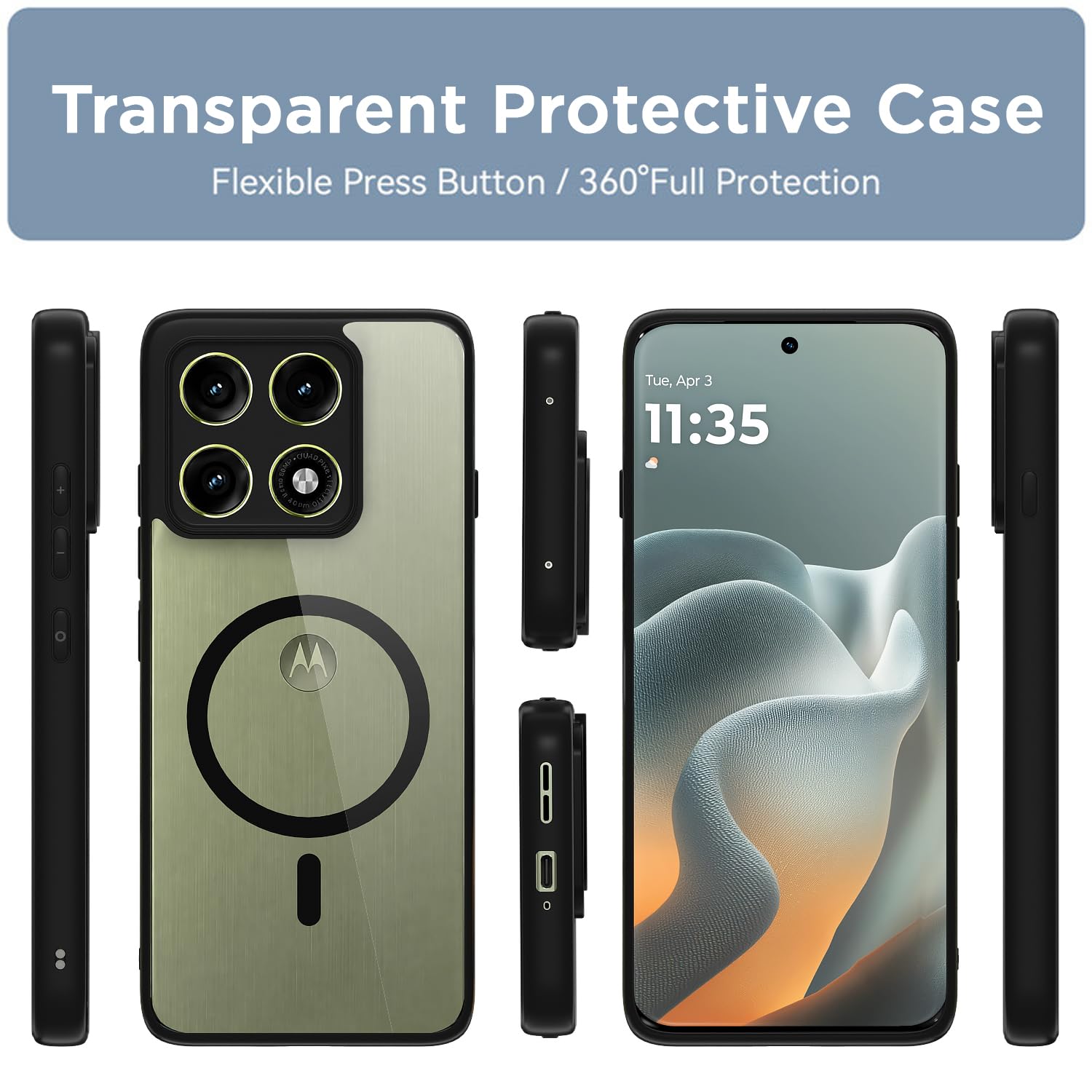 Pikkme Moto Edge 70 Pro 5G MagSafe black mag-safe mobile back cover – photo 2