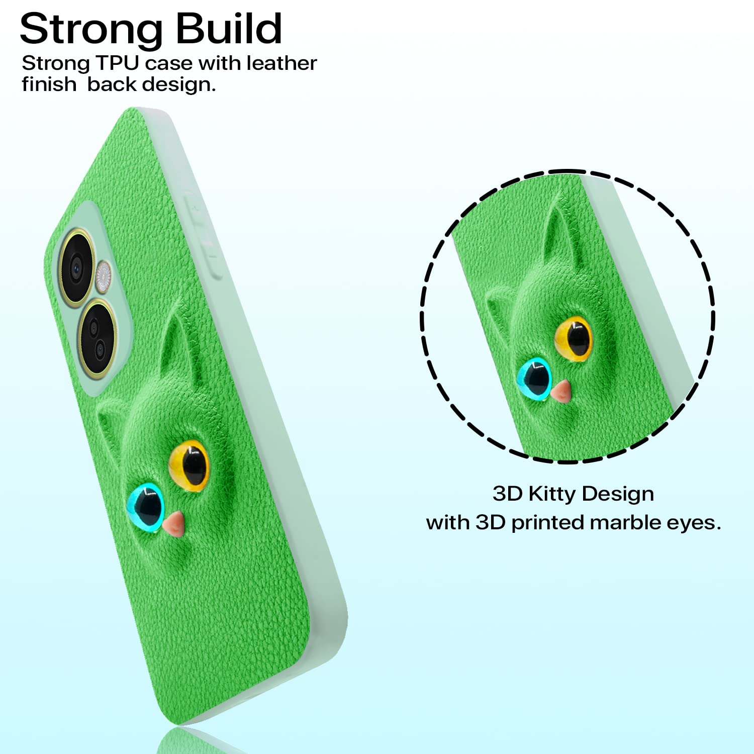 Pikkme One Plus Nord CE3 Lite 5G Kitty Back Cover (Green)