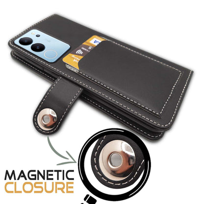 Pikkme grey Magnetic mobile flip cover for Vivo V29/V29 Pro 5G – photo 3