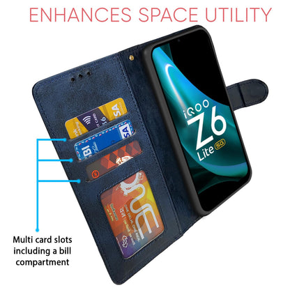 Pikkme navy & light blue Magnetic wallet flip cover for iQOO Z6 Lite 5G – photo 4